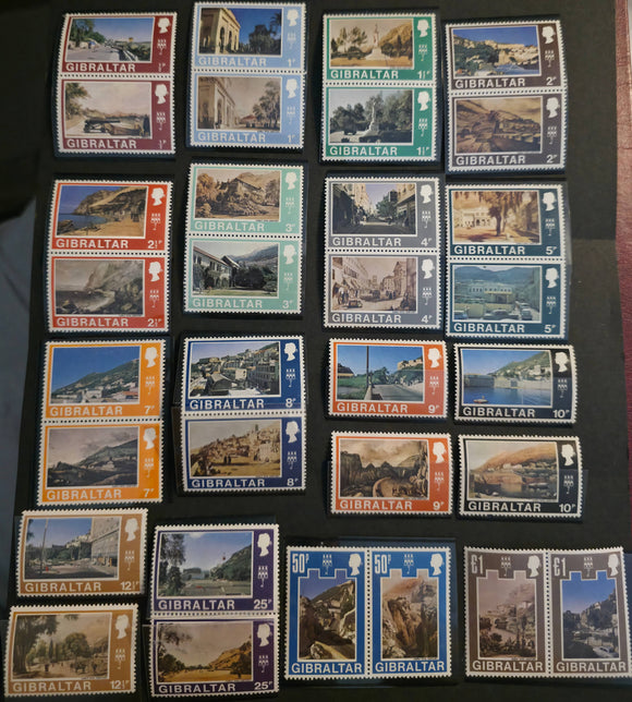 Gibraltar Stamps 1971/75. Views of Gibraltar. Complete set. Sg: GI 255/86. Mint