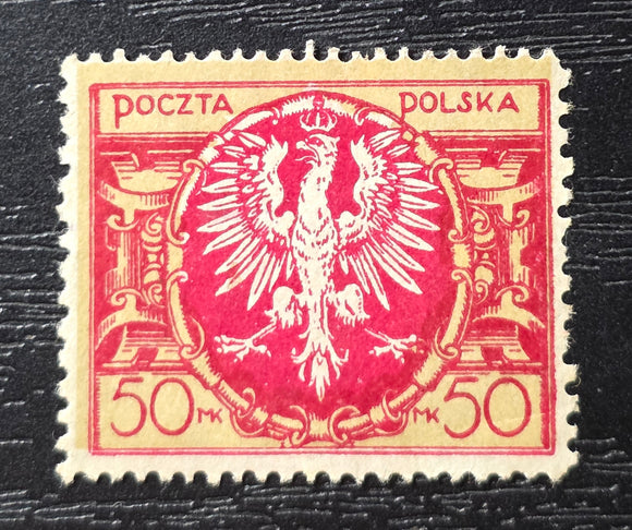 Poland Stamp 1921. Eagle on Baroque Sheild. Mi: PL 172. Unused.