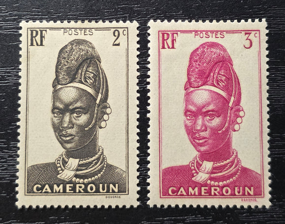Cameroon Stamps 1939. Woman of Lamido. Yt: CM 162/3. Mint Hinged.