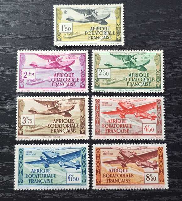 French Equatorial Africa Stamps 1937/45. Airmail - Airplanes. Mint Hinged.