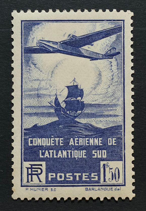 France Stamp 1936 The 100th Crossing of the Southern Atlantic by Air. Yt: FR 320 Mint Never Hinged