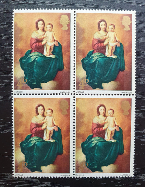 Great Britain block of stamps 1967. Christmas. Sg: 757. Mint - StampsPhilately