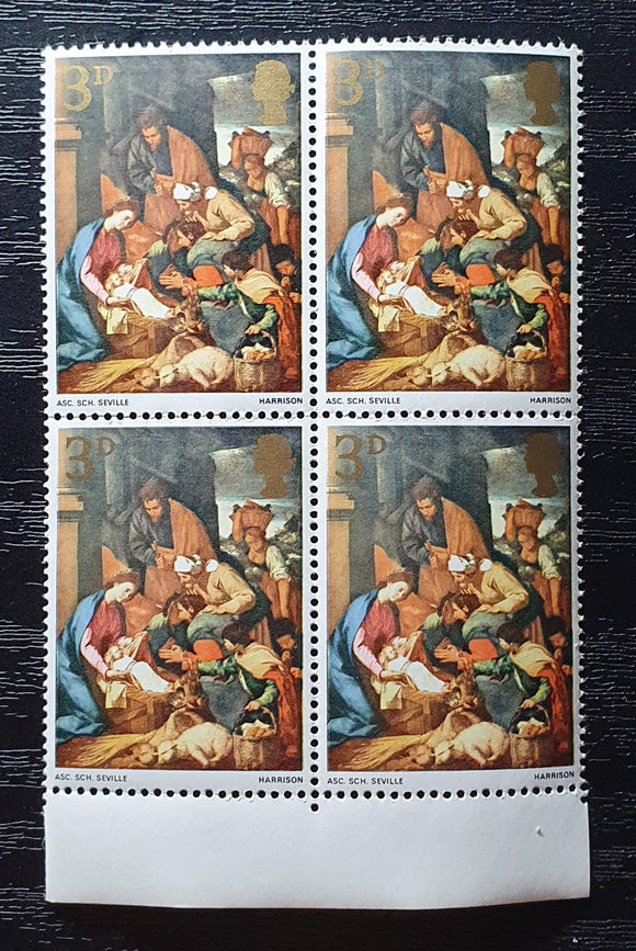 Great Britain block of stamps 1967. Christmas. Sg: 756. Mint - StampsPhilately