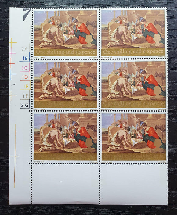 Great Britain block of stamps 1967. Christmas. Sg: 758. Mint - StampsPhilately