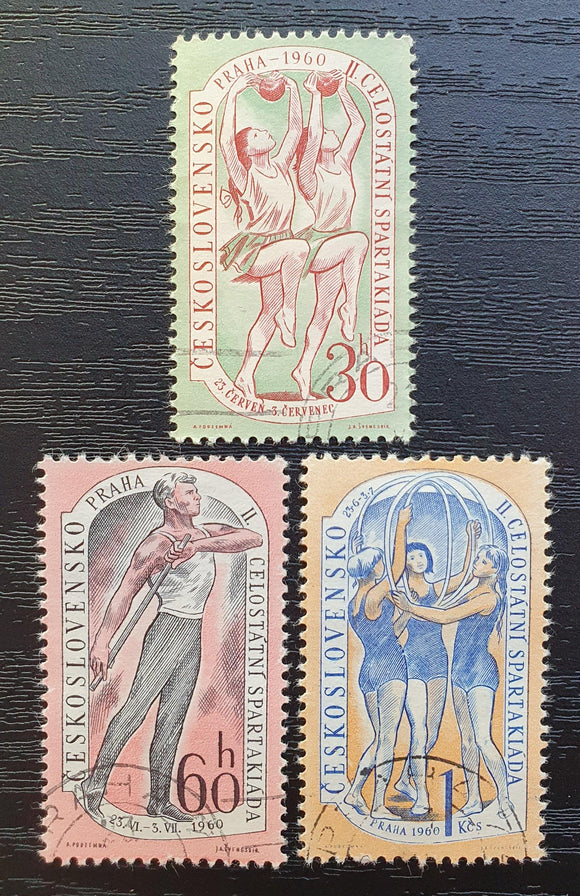 Czechoslovakia Stamps 1960. 2nd National Spartacist Games. Mi: CS 1176/8. Used - StampsPhilately