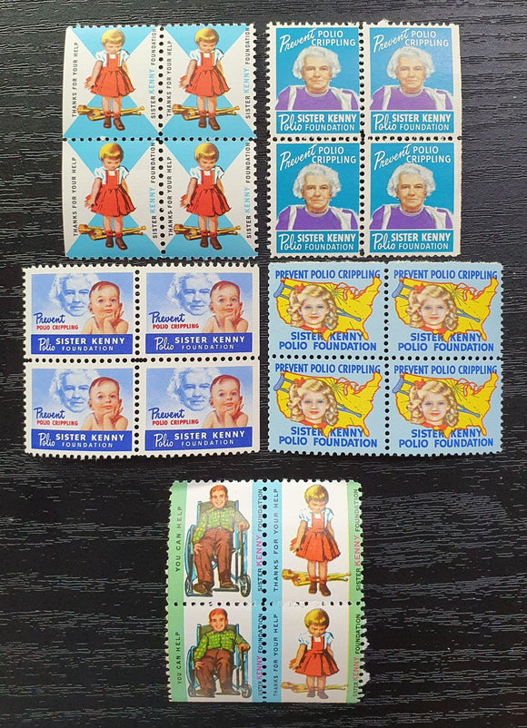 USA Cinderella Label Stamps. Sister Kenny Foundation. Mint. - StampsPhilately