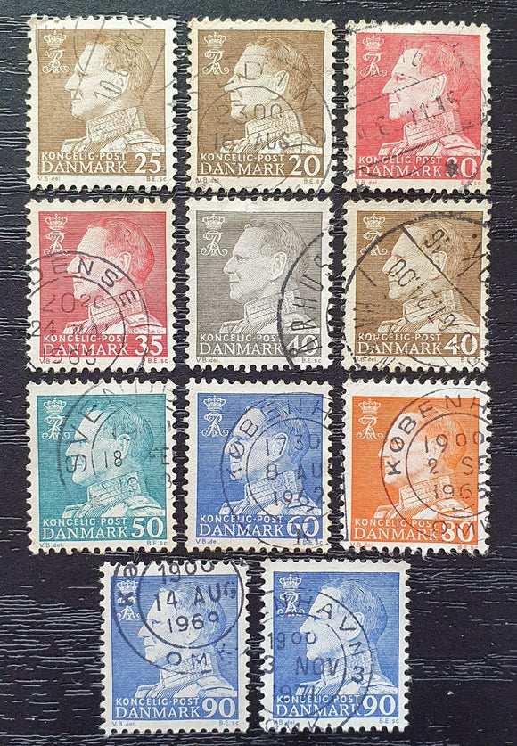 Denmark Stamps 1961/67. King Frederik IX. Used - StampsPhilately