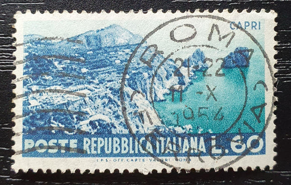 Italy Stamp 1953. Tourist Publicity, Capri. With a nice postmark from Roma Ferrovia. Mi: IT 905. Used - StampsPhilately