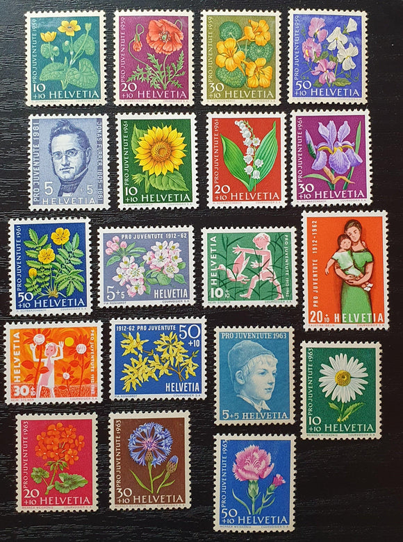 Switzerland Stamps 1959/63. Pro Juventute. Mint - StampsPhilately