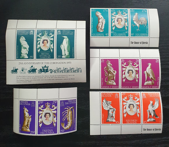 Minisheet Stamps from different countries 1978. 25th Anniversary of the Coronation. - StampsPhilately