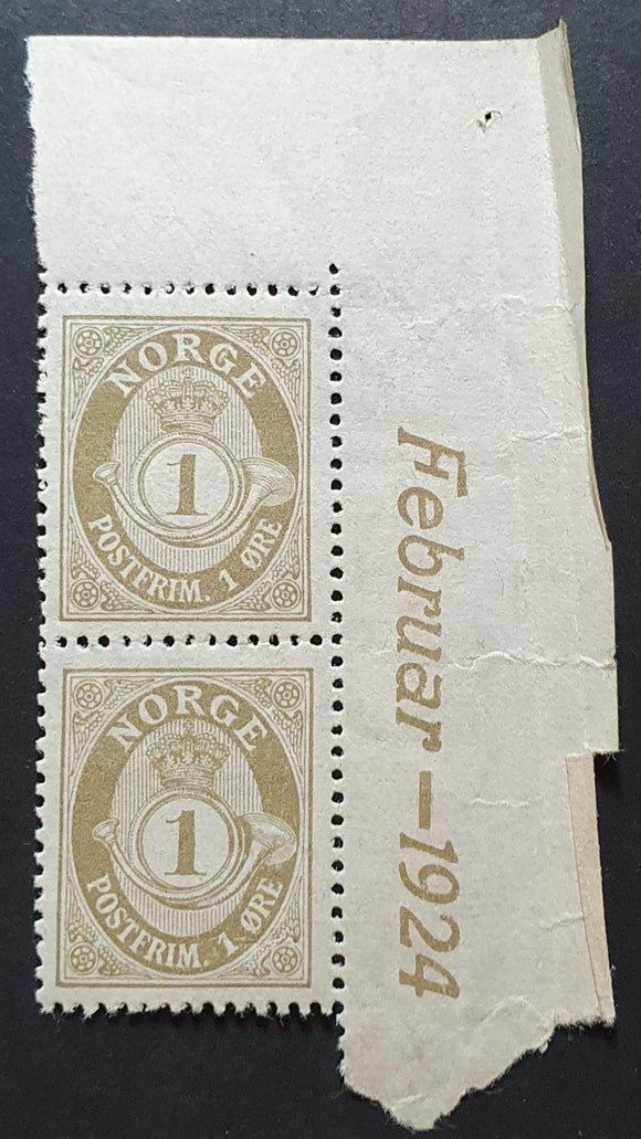 Norway Stamps 1924. Posthorn. Mi: NA 75A. Mint. - StampsPhilately