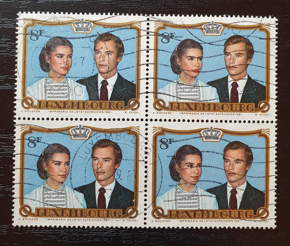 Luxembourg Block of Stamps 1981. Wedding of Prince Henri and Maria Teresa Mestre. Mi: LU 1036. Used. - StampsPhilately