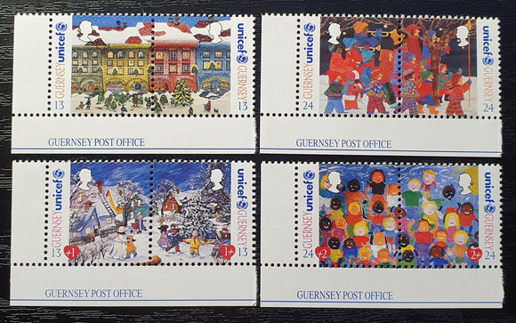 Guernsey Stamps 1995. Christmas, Unicef. Sg: GG 686/93. Mint. - StampsPhilately