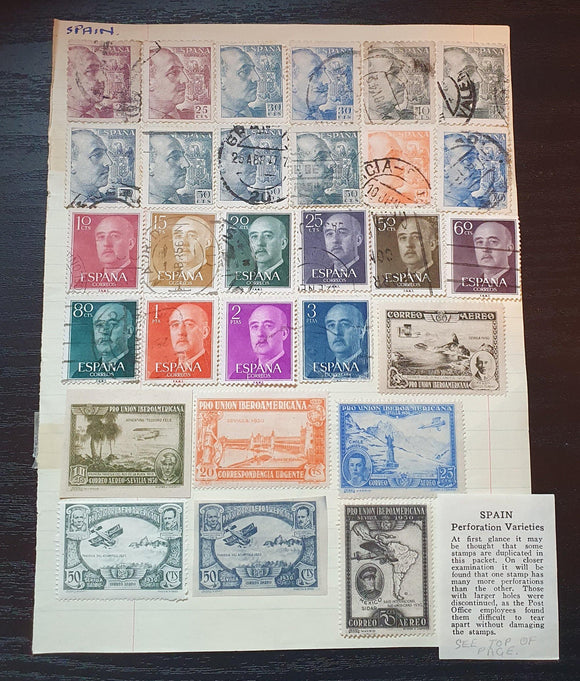 Spain Stamps Collection on Page Sheet. - StampsPhilately