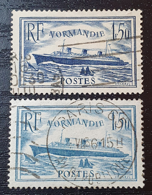 France Stamps 1935/6. SS Normandie. Yt: 299 & 300. Used.