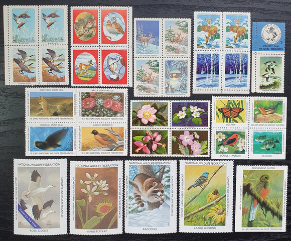 USA National Wildlife Federation Cinderella Labels Stamps Collection 1956/96. Mint.