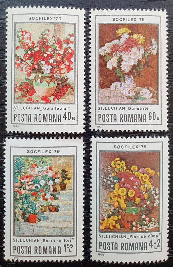 Romania Stamps 1979. Socphilex 1979, Bucharest. Mi: RO 3619/22. Mint.