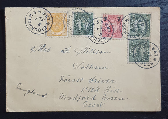 Sweden Cover 1937 with Stamps. Postmark from Stockholm.