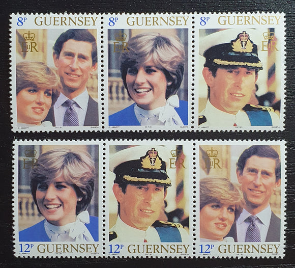 Guernsey Stamps 1981. Wedding Charles and Diana. Sg: GG 232/4. Mint.