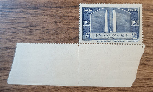 France Stamp 1936. Canadian Vimy Monument. Spink/Maury & Yt: 317. Mint.