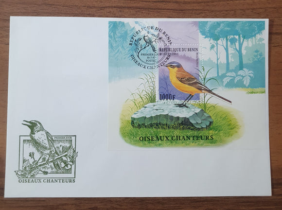 Benin First Day Cover Minisheet Stamps 1997. Birds. Sc: BJ 1000.