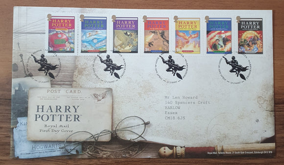 Great Britain First Day Cover 2007. Harry Potter, J.K Rowling.