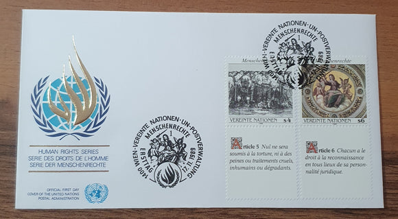 United Nations First Day Cover 1989. Declaration of Human Right.