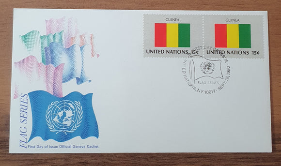 United Nation First Day Cover 1980. Guinea Flag.