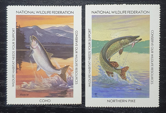 USA Cinderella Stamps 1984. National Wildlife Federation, Fishes. Mint.