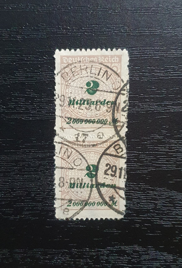 Germany Stamps 1923. Value in Milliarden, Rouletted. Mi: DR 326BP. Used Hinged.