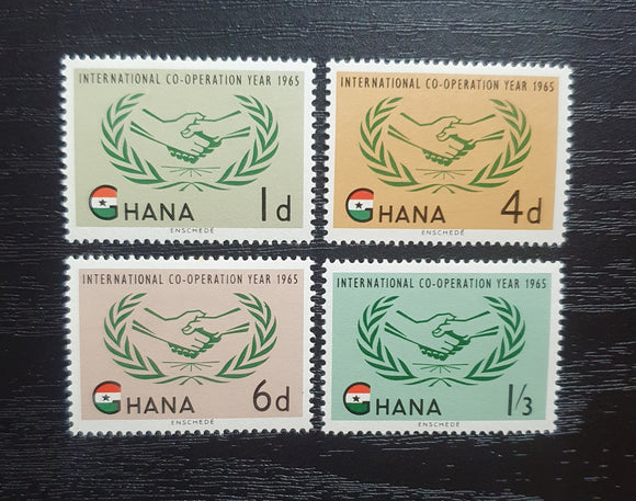 Ghana Stamps 1965. International Co-Operation. Sc: GH 200/3. Mint Hinged.