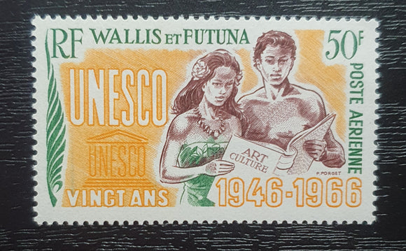 Wallis and Futuna Stamp 1966. 20th Anniversary of UNESCO. Yt: WF PA28. Mint Hinged.