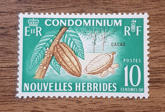 New Hebrides Stamp 1965. Cocoa Pods. Sc: NH-FR 113. Mint.