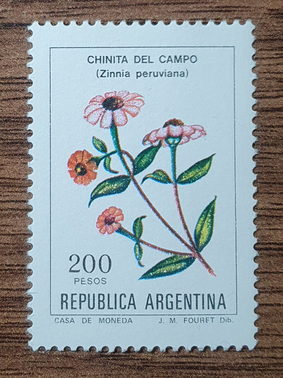 Argentina Stamp 1982. Flowers; Chinita Del Campo. Sc: AR 1344. Mint.