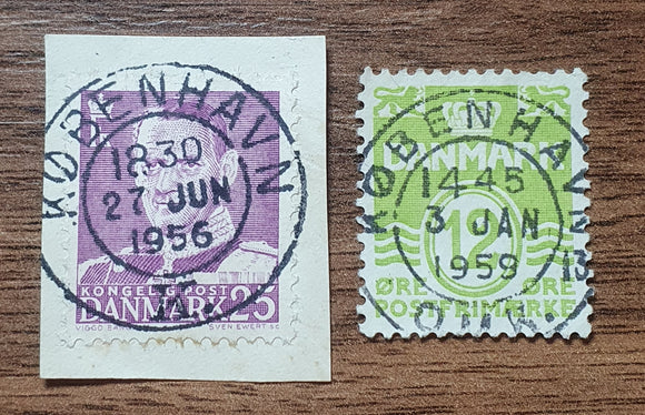 Denmark Stamps 1952/5. Postmarks from 