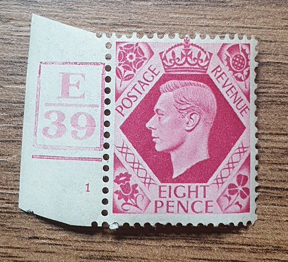 Great Britain Stamp 1939. King George VI; With Control Numbers. Sg: 245. Mint.