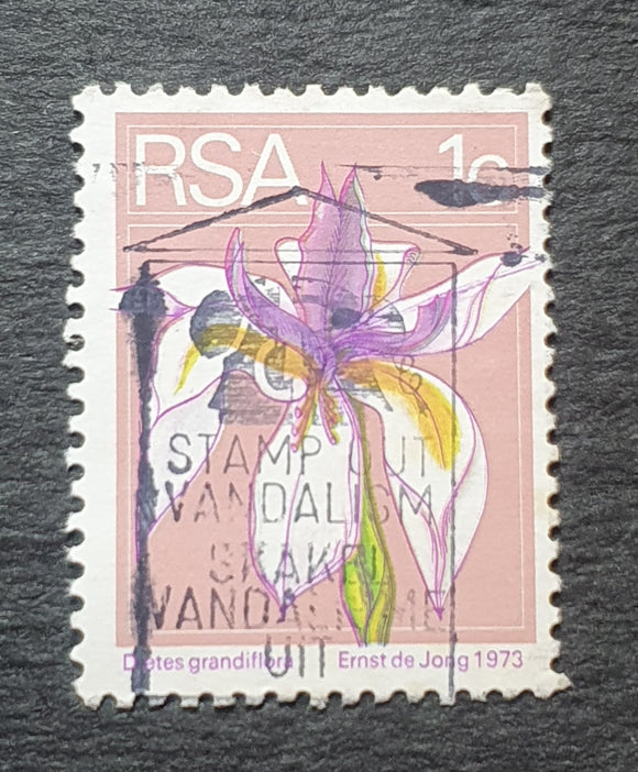 South Africa Stamp 1974. Flower, Large White Iris. Sc: ZA 408. Used.