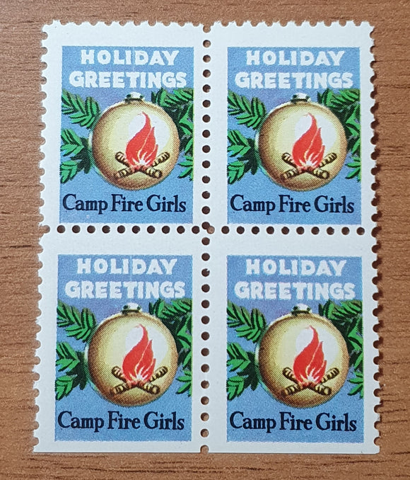 USA Cinderella Stamps Holiday Greetings. Camp Fire Girls. Mint.