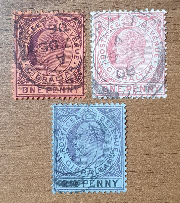 Gibraltar Stamps 1903/4. Kind Edward VII. Used.