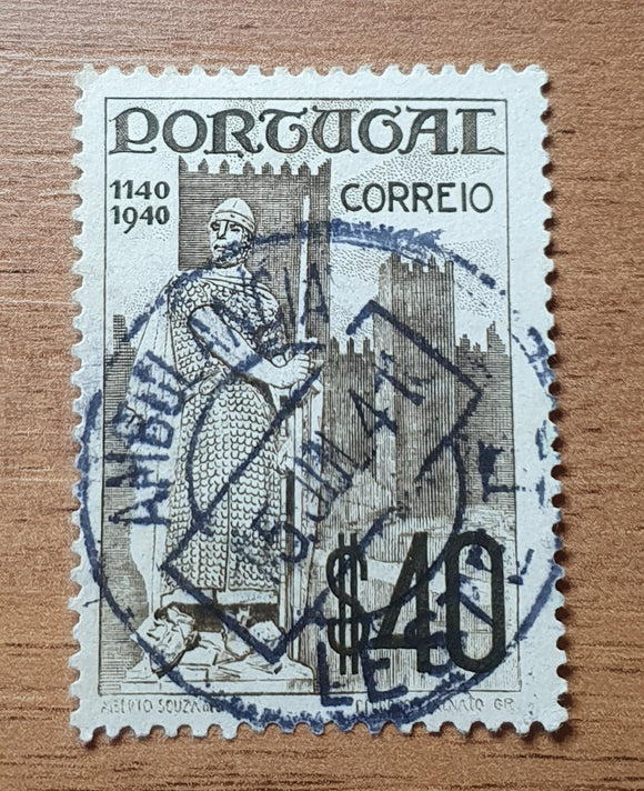 Portugal Stamp 1940. King Alfonso Henriques Statue. Mi: PT 618. Used.