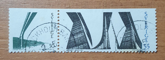 Sweden Stamps 1969. Tjörn Bridges. Mi: SE 651/2Du