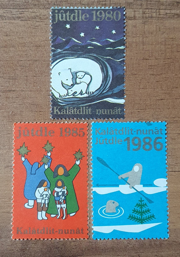 Greenland Cinderella Christmas Charity Stamps 1980/6. Mint.