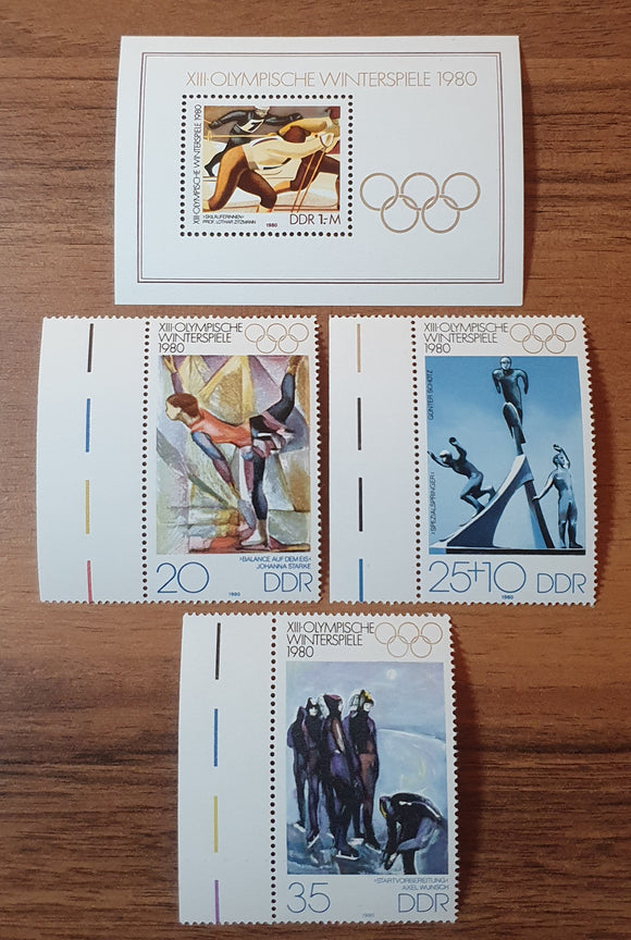 Germany, DDR Stamps and Minisheet 1980. Winter Olympic Games. Mint.