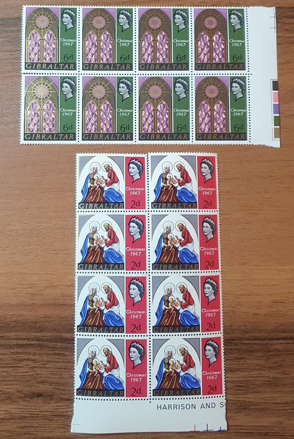 Gibraltar Stamps 1967. Christmas. Sg: GI 217/8. Mint.