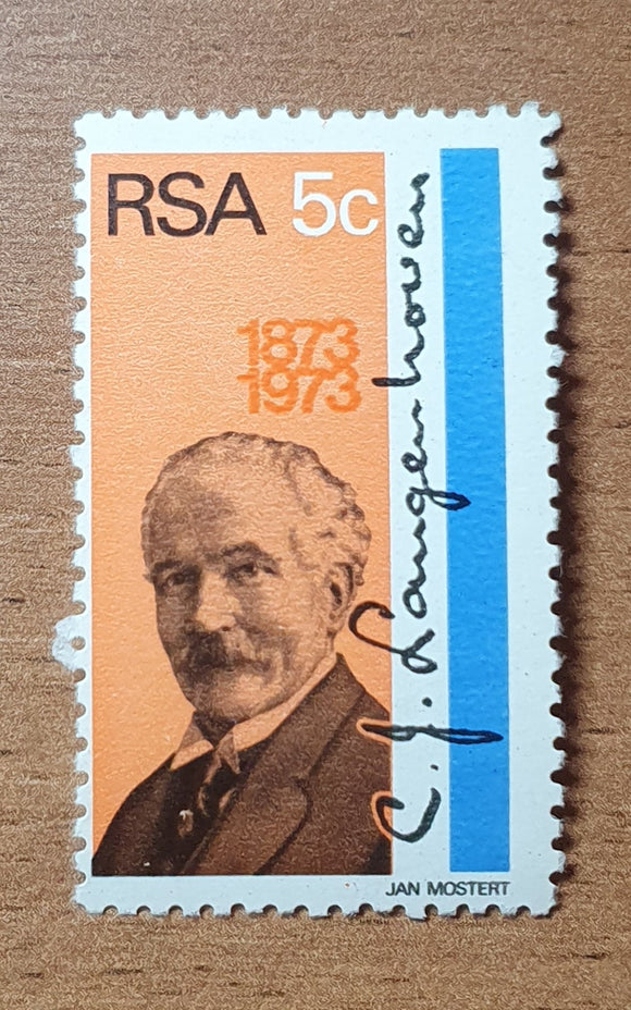 South Africa Stamp 1973. 100th Anniversary of C. J. Langenhoven. Sc: ZA 396. Mint.