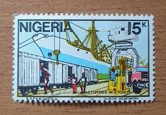 Nigeria Stamp 1986. Port Activities. Sc: NG 492. Used Hinged.