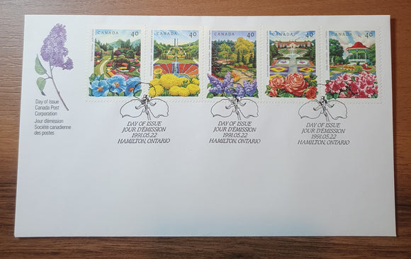 Canada First Day Cover 1991. Public Gardens.