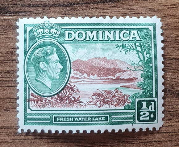 Dominica Stamp 1938. George VI, Fresh Water Lake. Sg: DM 99. Mint Hinged.