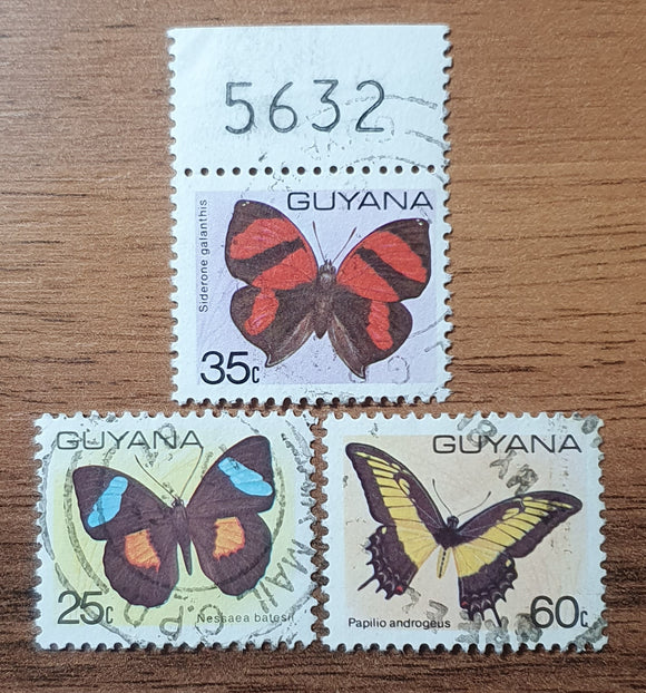 Guyana Stamps 1978/80. Butterflies. Used.