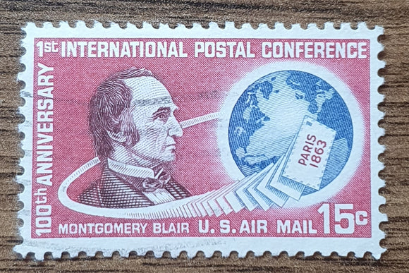 USA Stamp 1963. International Postal Conference, Montgomery Blair. Sc: C66. Used.